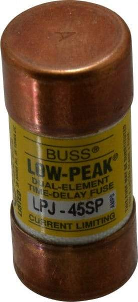 Cooper Bussmann - 300 VDC, 600 VAC, 45 Amp, Time Delay General Purpose Fuse - Fuse Holder Mount, 2-3/8" OAL, 100 at DC, 300 at AC (RMS) kA Rating, 1-1/16" Diam - Americas Industrial Supply