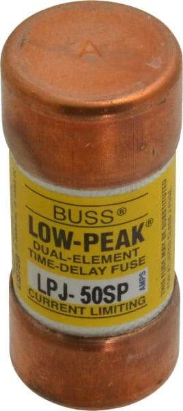 Cooper Bussmann - 300 VDC, 600 VAC, 50 Amp, Time Delay General Purpose Fuse - Fuse Holder Mount, 2-3/8" OAL, 100 at DC, 300 at AC (RMS) kA Rating, 1-1/16" Diam - Americas Industrial Supply