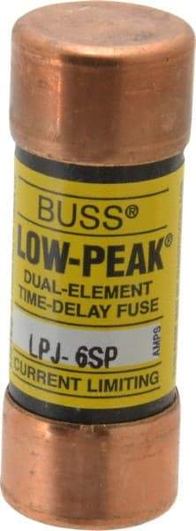 Cooper Bussmann - 300 VDC, 600 VAC, 6 Amp, Time Delay General Purpose Fuse - Fuse Holder Mount, 2-1/4" OAL, 100 at DC, 300 at AC (RMS) kA Rating, 13/16" Diam - Americas Industrial Supply