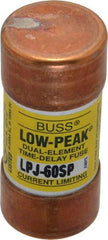 Cooper Bussmann - 300 VDC, 600 VAC, 60 Amp, Time Delay General Purpose Fuse - Fuse Holder Mount, 2-3/8" OAL, 100 at DC, 300 at AC (RMS) kA Rating, 1-1/16" Diam - Americas Industrial Supply