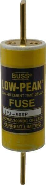 Cooper Bussmann - 300 VDC, 600 VAC, 90 Amp, Time Delay General Purpose Fuse - Bolt-on Mount, 4-5/8" OAL, 100 at DC, 300 at AC (RMS) kA Rating, 1-1/8" Diam - Americas Industrial Supply