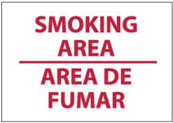 NMC - "Smoking Area", 10" Long x 14" Wide, Rigid Plastic Safety Sign - Rectangle, 0.05" Thick, Use for Smoking Regulations - Americas Industrial Supply