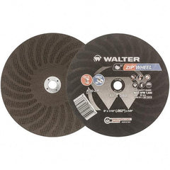 WALTER Surface Technologies - 8" 30 Grit Aluminum Oxide Cutoff Wheel - 1/16" Thick, 5/8" Arbor, 7,600 Max RPM, Use with Circular Saws - Americas Industrial Supply