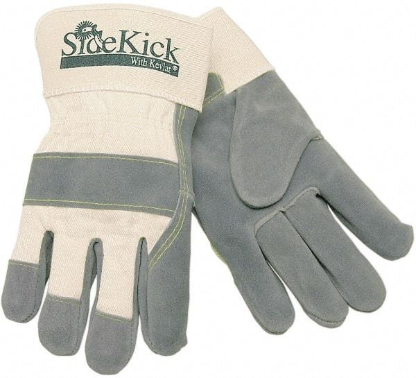 MCR Safety - Size M Cowhide Work Gloves - Uncoated, Safety Cuff, Gray, Paired - Americas Industrial Supply