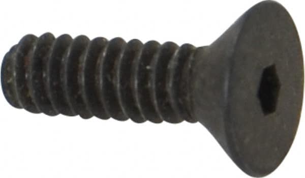Holo-Krome - #4-40 UNC Hex Socket Drive, 82° Flat Screw - Alloy Steel, Black Oxide Finish, Fully Threaded, 3/8" OAL - Americas Industrial Supply