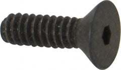 Holo-Krome - #4-40 UNC Hex Socket Drive, 82° Flat Screw - Alloy Steel, Black Oxide Finish, Fully Threaded, 3/8" OAL - Americas Industrial Supply
