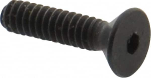 Holo-Krome - #4-40 UNC Hex Socket Drive, 82° Flat Screw - Alloy Steel, Black Oxide Finish, Fully Threaded, 1/2" OAL - Americas Industrial Supply