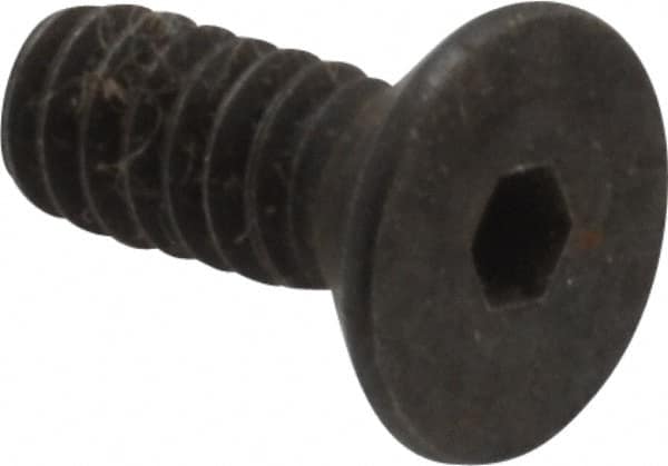 Holo-Krome - #6-32 UNC Hex Socket Drive, 82° Flat Screw - Alloy Steel, Black Oxide Finish, Fully Threaded, 3/8" OAL - Americas Industrial Supply