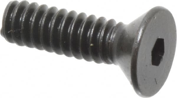 Holo-Krome - #6-32 UNC Hex Socket Drive, 82° Flat Screw - Alloy Steel, Black Oxide Finish, Fully Threaded, 1/2" OAL - Americas Industrial Supply