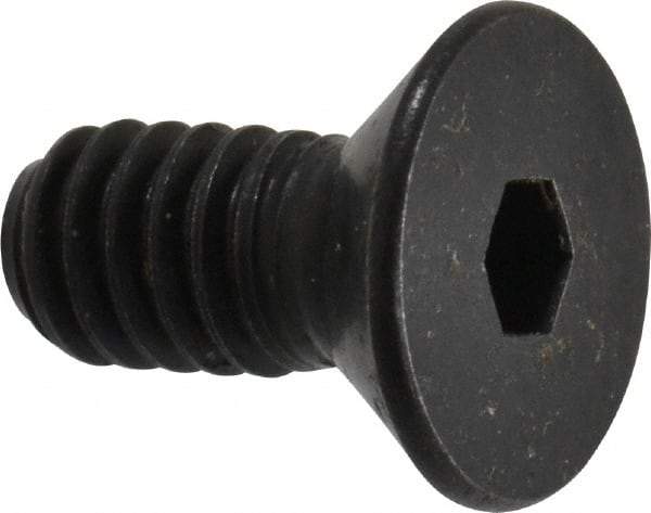 Holo-Krome - #8-32 UNC Hex Socket Drive, 82° Flat Screw - Alloy Steel, Black Oxide Finish, Fully Threaded, 3/8" OAL - Americas Industrial Supply