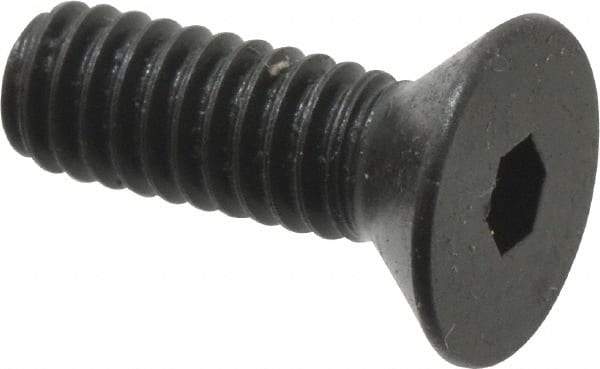 Holo-Krome - #8-32 UNC Hex Socket Drive, 82° Flat Screw - Alloy Steel, Black Oxide Finish, Fully Threaded, 1/2" OAL - Americas Industrial Supply