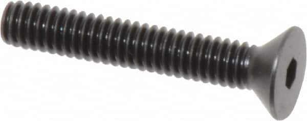 Holo-Krome - #8-32 UNC Hex Socket Drive, 82° Flat Screw - Alloy Steel, Black Oxide Finish, Fully Threaded, 1" OAL - Americas Industrial Supply