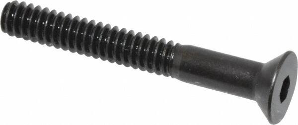 Holo-Krome - #10-24 UNC Hex Socket Drive, 82° Flat Screw - Alloy Steel, Black Oxide Finish, Partially Threaded, 1-1/2" OAL - Americas Industrial Supply