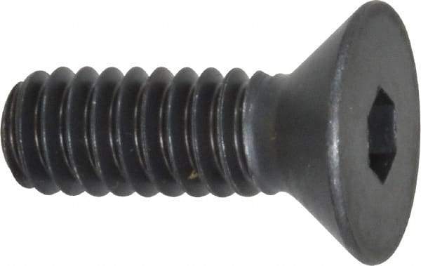 Holo-Krome - 1/4-20 UNC Hex Socket Drive, 82° Flat Screw - Alloy Steel, Black Oxide Finish, Fully Threaded, 3/4" OAL - Americas Industrial Supply