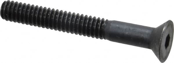 Holo-Krome - 1/4-20 UNC Hex Socket Drive, 82° Flat Screw - Alloy Steel, Black Oxide Finish, Partially Threaded, 2" OAL - Americas Industrial Supply