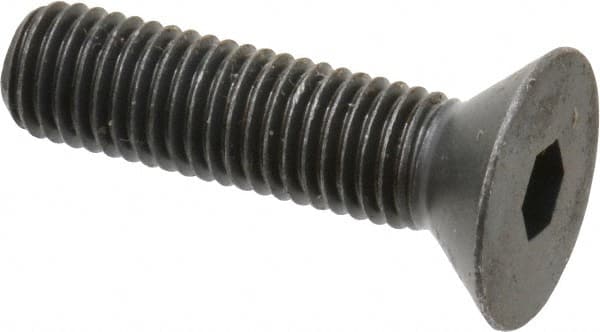Holo-Krome - 1/4-28 UNF Hex Socket Drive, 82° Flat Screw - Alloy Steel, Black Oxide Finish, Fully Threaded, 1" OAL - Americas Industrial Supply