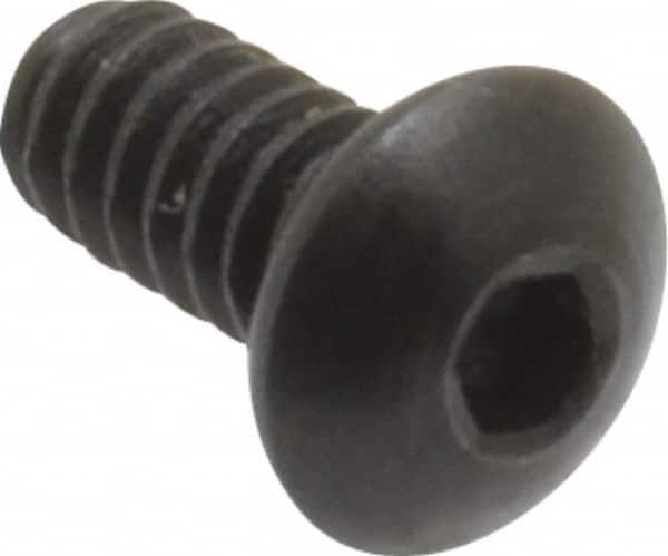 Holo-Krome - #4-40 UNC Hex Socket Drive, Button Screw - Alloy Steel, Black Oxide Finish, Fully Threaded, 1/4" Length Under Head - Americas Industrial Supply