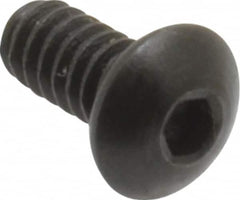Holo-Krome - #4-40 UNC Hex Socket Drive, Button Screw - Alloy Steel, Black Oxide Finish, Fully Threaded, 1/4" Length Under Head - Americas Industrial Supply