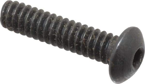Holo-Krome - #4-40 UNC Hex Socket Drive, Button Screw - Alloy Steel, Black Oxide Finish, Fully Threaded, 1/2" Length Under Head - Americas Industrial Supply