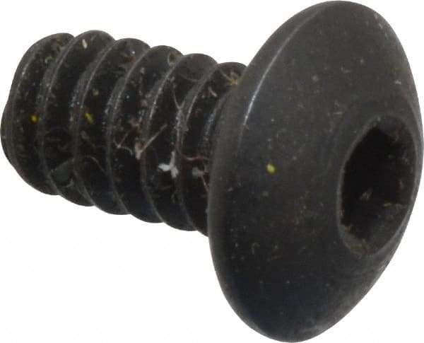 Holo-Krome - #6-32 UNC Hex Socket Drive, Button Screw - Alloy Steel, Black Oxide Finish, Fully Threaded, 1/4" Length Under Head - Americas Industrial Supply