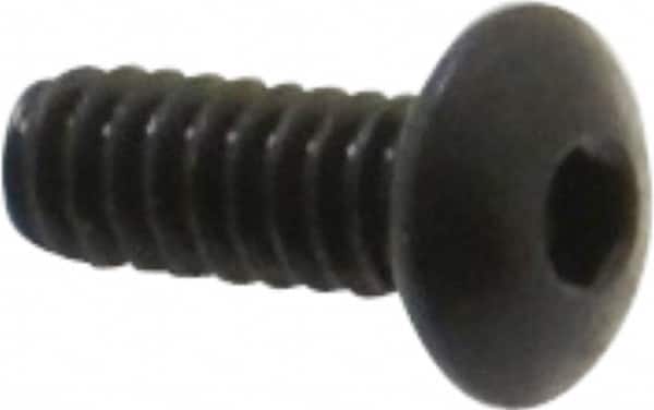 Holo-Krome - #6-32 UNC Hex Socket Drive, Button Screw - Alloy Steel, Black Oxide Finish, Fully Threaded, 3/8" Length Under Head - Americas Industrial Supply