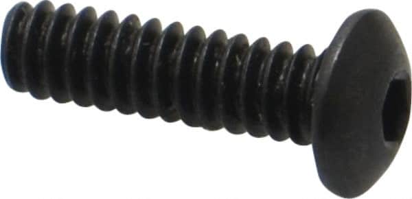Holo-Krome - #6-32 UNC Hex Socket Drive, Button Screw - Alloy Steel, Black Oxide Finish, Fully Threaded, 1/2" Length Under Head - Americas Industrial Supply