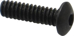 Holo-Krome - #6-32 UNC Hex Socket Drive, Button Screw - Alloy Steel, Black Oxide Finish, Fully Threaded, 1/2" Length Under Head - Americas Industrial Supply