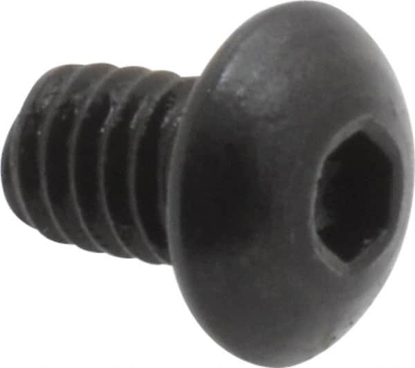 Holo-Krome - #8-32 UNC Hex Socket Drive, Button Screw - Alloy Steel, Black Oxide Finish, Fully Threaded, 1/4" Length Under Head - Americas Industrial Supply