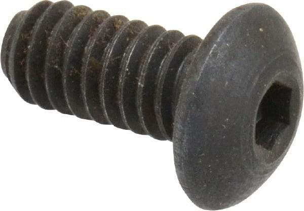 Holo-Krome - #8-32 UNC Hex Socket Drive, Button Screw - Alloy Steel, Black Oxide Finish, Fully Threaded, 3/8" Length Under Head - Americas Industrial Supply