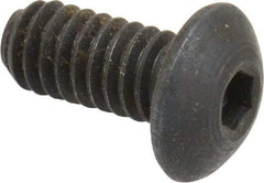 Holo-Krome - #8-32 UNC Hex Socket Drive, Button Screw - Alloy Steel, Black Oxide Finish, Fully Threaded, 3/8" Length Under Head - Americas Industrial Supply