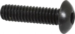 Holo-Krome - #8-32 UNC Hex Socket Drive, Button Screw - Alloy Steel, Black Oxide Finish, Fully Threaded, 5/8" Length Under Head - Americas Industrial Supply