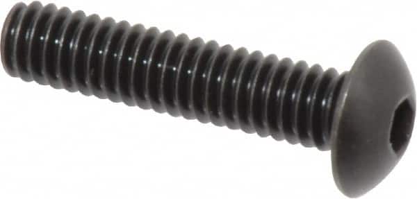 Holo-Krome - #8-32 UNC Hex Socket Drive, Button Screw - Alloy Steel, Black Oxide Finish, Fully Threaded, 3/4" Length Under Head - Americas Industrial Supply