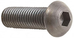 Holo-Krome - #8-32 UNC Hex Socket Drive, Button Screw - Alloy Steel, Black Oxide Finish, Fully Threaded, 1" Length Under Head - Americas Industrial Supply