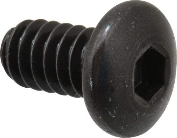 Holo-Krome - #10-24 UNC Hex Socket Drive, Button Screw - Alloy Steel, Black Oxide Finish, Fully Threaded, 3/8" Length Under Head - Americas Industrial Supply