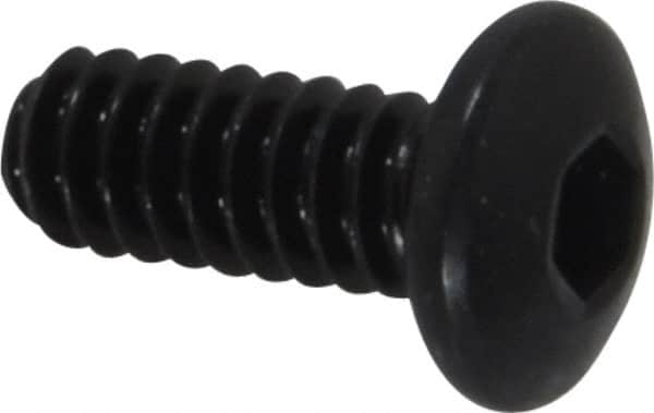 Holo-Krome - #10-24 UNC Hex Socket Drive, Button Screw - Alloy Steel, Black Oxide Finish, Fully Threaded, 1/2" Length Under Head - Americas Industrial Supply