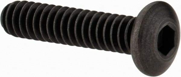 Holo-Krome - #10-24 UNC Hex Socket Drive, Button Screw - Alloy Steel, Black Oxide Finish, Fully Threaded, 7/8" Length Under Head - Americas Industrial Supply