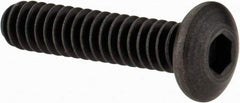 Holo-Krome - #10-24 UNC Hex Socket Drive, Button Screw - Alloy Steel, Black Oxide Finish, Fully Threaded, 7/8" Length Under Head - Americas Industrial Supply