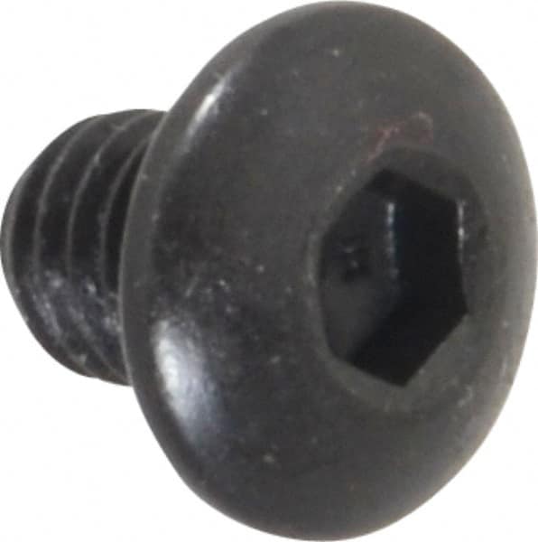 Holo-Krome - #10-32 UNF Hex Socket Drive, Button Screw - Alloy Steel, Black Oxide Finish, Fully Threaded, 1/4" Length Under Head - Americas Industrial Supply