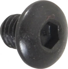 Holo-Krome - #10-32 UNF Hex Socket Drive, Button Screw - Alloy Steel, Black Oxide Finish, Fully Threaded, 1/4" Length Under Head - Americas Industrial Supply