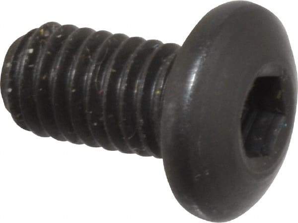 Holo-Krome - #10-32 UNF Hex Socket Drive, Button Screw - Alloy Steel, Black Oxide Finish, Fully Threaded, 3/8" Length Under Head - Americas Industrial Supply
