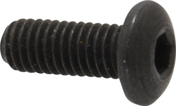 Holo-Krome - #10-32 UNF Hex Socket Drive, Button Screw - Alloy Steel, Black Oxide Finish, Fully Threaded, 1/2" Length Under Head - Americas Industrial Supply