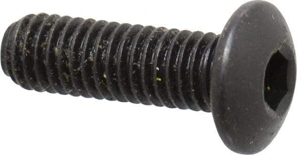 Holo-Krome - #10-32 UNF Hex Socket Drive, Button Screw - Alloy Steel, Black Oxide Finish, Fully Threaded, 5/8" Length Under Head - Americas Industrial Supply