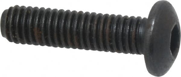 Holo-Krome - #10-32 UNF Hex Socket Drive, Button Screw - Alloy Steel, Black Oxide Finish, Fully Threaded, 3/4" Length Under Head - Americas Industrial Supply