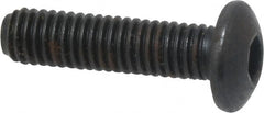 Holo-Krome - #10-32 UNF Hex Socket Drive, Button Screw - Alloy Steel, Black Oxide Finish, Fully Threaded, 3/4" Length Under Head - Americas Industrial Supply