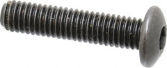 Holo-Krome - #10-32 UNF Hex Socket Drive, Button Screw - Alloy Steel, Black Oxide Finish, Fully Threaded, 7/8" Length Under Head - Americas Industrial Supply