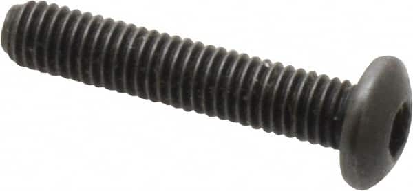 Holo-Krome - #10-32 UNF Hex Socket Drive, Button Screw - Alloy Steel, Black Oxide Finish, Fully Threaded, 1" Length Under Head - Americas Industrial Supply