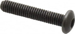 Holo-Krome - #10-32 UNF Hex Socket Drive, Button Screw - Alloy Steel, Black Oxide Finish, Fully Threaded, 1" Length Under Head - Americas Industrial Supply