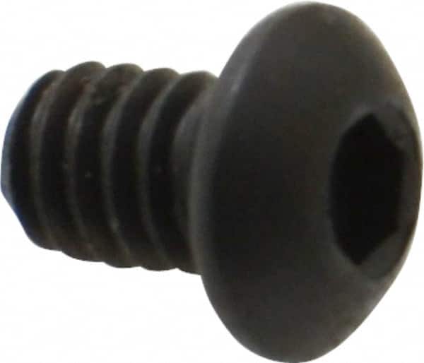Holo-Krome - 1/4-20 UNC Hex Socket Drive, Button Screw - Alloy Steel, Black Oxide Finish, Fully Threaded, 3/8" Length Under Head - Americas Industrial Supply
