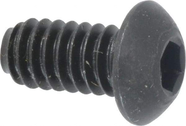 Holo-Krome - 1/4-20 UNC Hex Socket Drive, Button Screw - Alloy Steel, Black Oxide Finish, Fully Threaded, 1/2" Length Under Head - Americas Industrial Supply