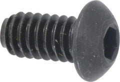 Holo-Krome - 1/4-20 UNC Hex Socket Drive, Button Screw - Alloy Steel, Black Oxide Finish, Fully Threaded, 1/2" Length Under Head - Americas Industrial Supply